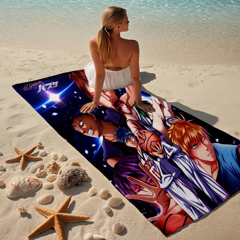 proof beach towel with a Kuroko's Basketball2 pattern - soft,absorbent,quick-drying,machine washable - perfect for swimming,camping,bathing