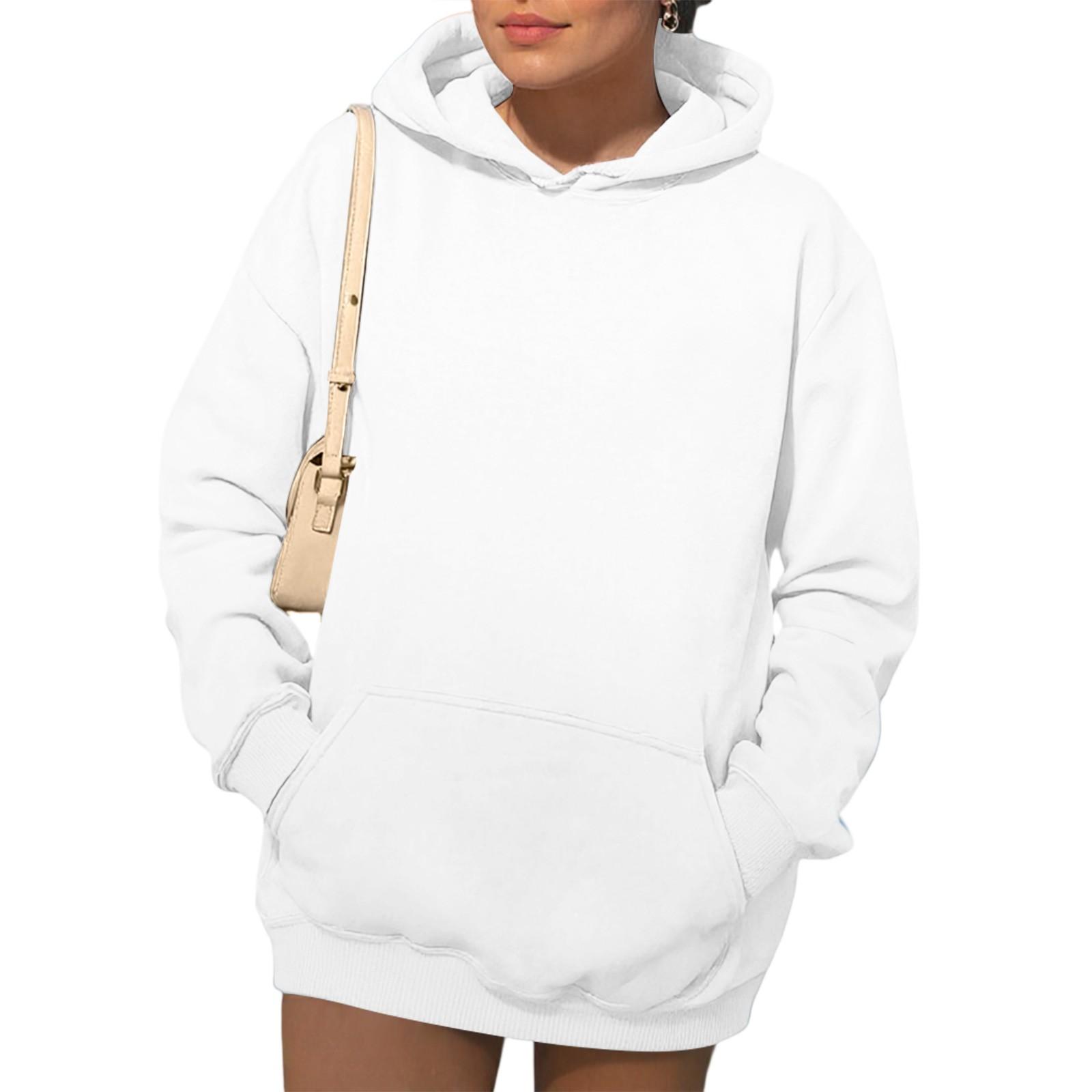 

Женские толстовки, осенняя мода, свитшоты, повседневный свитшот с длинным рукавом и свободного кроя, осенняя толстовка XL белый