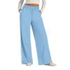 Women's Casual Fashion Solid Color Elastic Waist Drawstring Workwear Wide Leg Pants With Pockets