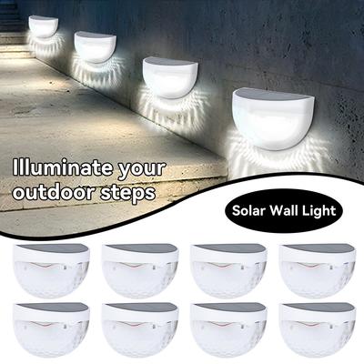 2/4/8 Pcs Solar Fence Light Outdoor Lighting Wall Lamps Garden Energy Light Festoon Decoration LED For Garden Step Patio Stairs