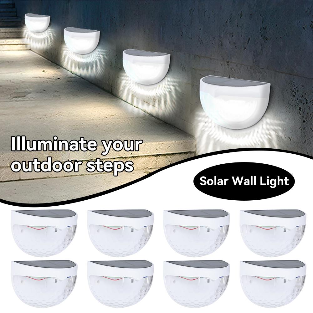 2/4/8 Pcs Solar Fence Light Outdoor Lighting Wall Lamps Garden Energy Light Festoon Decoration LED For Garden Step Patio Stairs