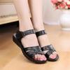 Soft leather mother sandals comfortable soft sole middle-aged and elderly women's sandals flat non-slip elderly sandals women's summer grandma shoes