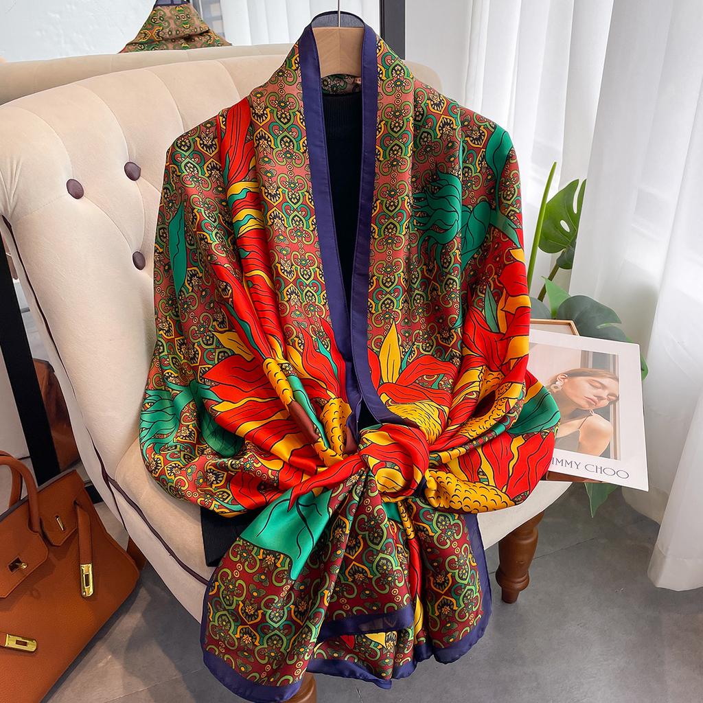 Luxury Women'S Scarves Fashion Printed Silk Scarves Summer Shawls And Wrapped Soft Cashmere Women'S Bandannas Folad Headsc