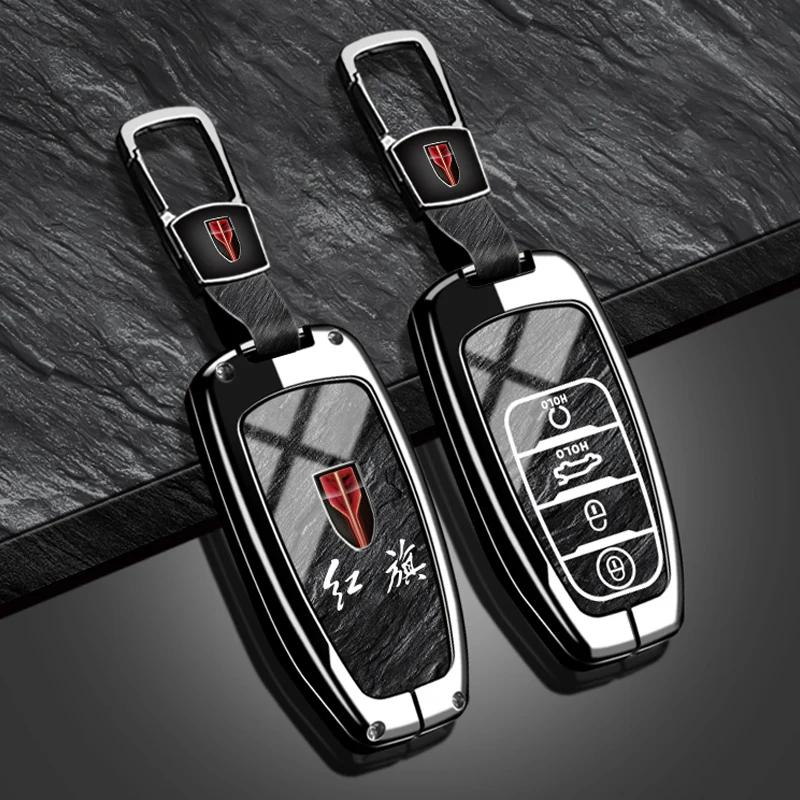 Styling Mouldings For FAW Hongqi H5 E-HS9 H9 HS9 HS5 HS7 Zinc Alloy TPU Stone Pattern New Fashion Car Key Case Cover Protector K