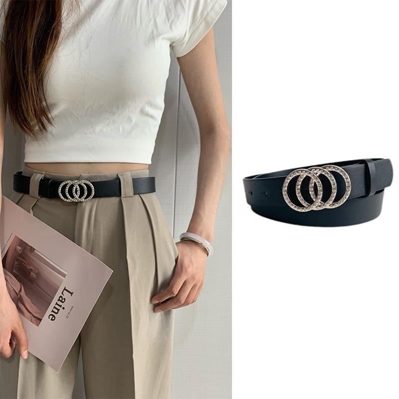 Women'S Belt Vintage Carved Needle Buckle Punk Hip Hop Rock Style Jeans Belt Y2K Belt Pu Leather Belt