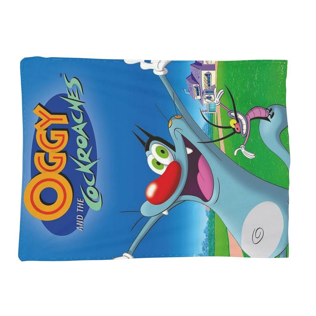 Animation Anime Film Oggy And The Cockroaches Blankets Soft Warm Flannel Throw Blanket Bedspread for Bed Living Room Picnic Sofa