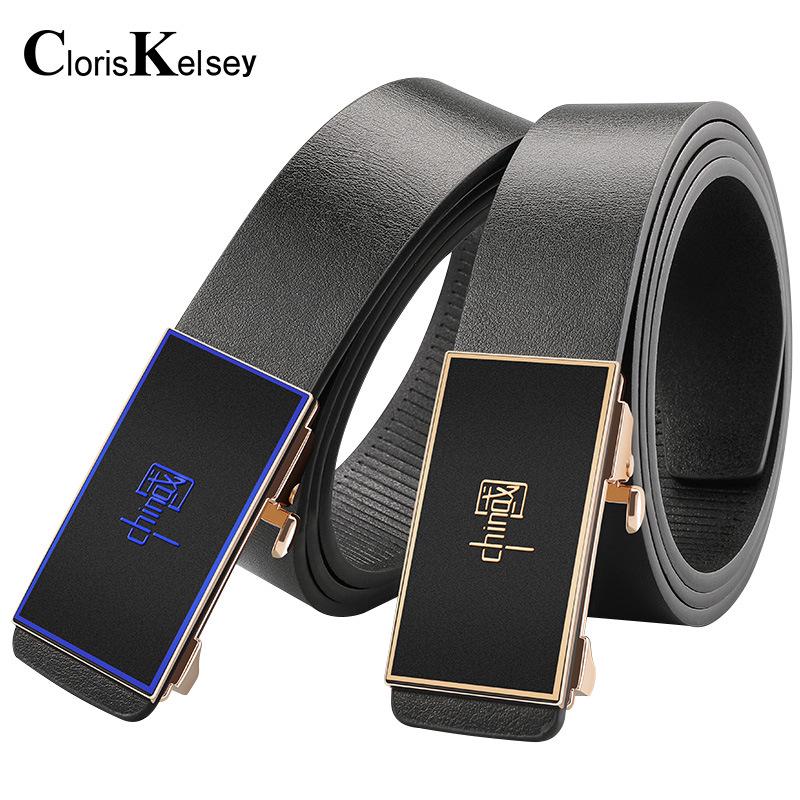Cloris Kelsey Men's Toothless Automatic Buckle Casual Belt