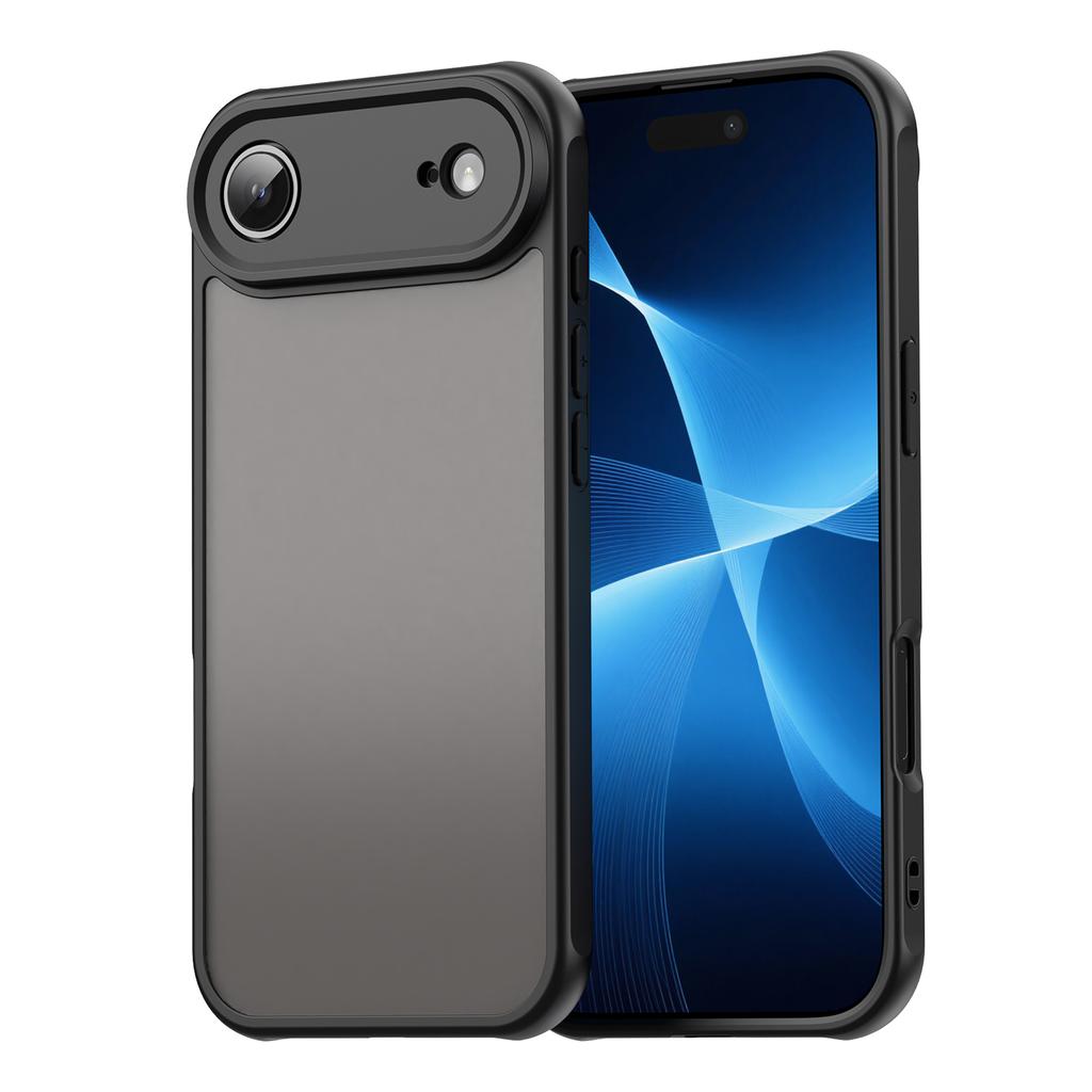 Luxury Simple Armor Phone Case for iPhone 17 Pro Max Air 17E 16E 16 15 Plus 14 13 PC+TPU Shockproof Bumper Protection Back Cover
