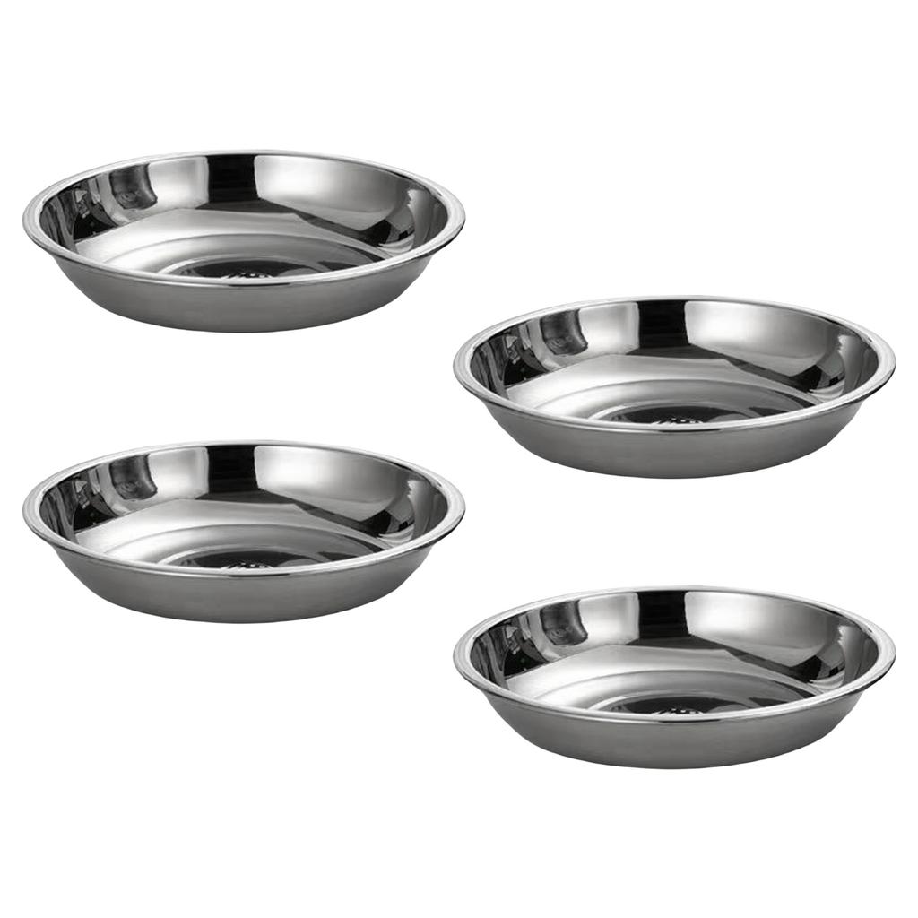 4 szt. Stal Nierdzewna Talerze Obiadowe Małe Miseczki na Sos Tacę Serwingową na Przyprawy Płaski Talerz Naczynia Serwingowe Łatwe w Użyciu