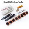 Zestaw do naprawy opon rowerów górskich: Zawiera łyżki do opon, klej, łatki i pilnik.
