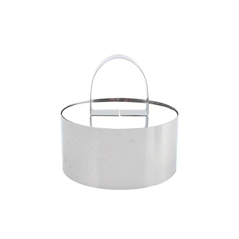 Stainless Steel Biscuit Mold & Cookie Cake 5-Piece Set with Hanging Basket Handle Mousse Ring Baking Tools