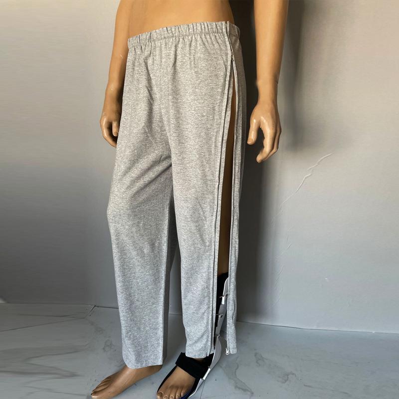 Easy-Wear Cotton Rehab Pants for Post-Surgery, Paralyzed, or Bedridden Men