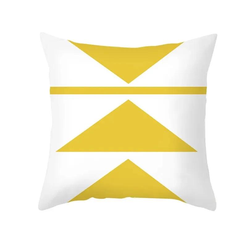 Yellow Geometric Simple Pattern Decorative Pillowcase Cushion Pillowcase Bedding Decoration