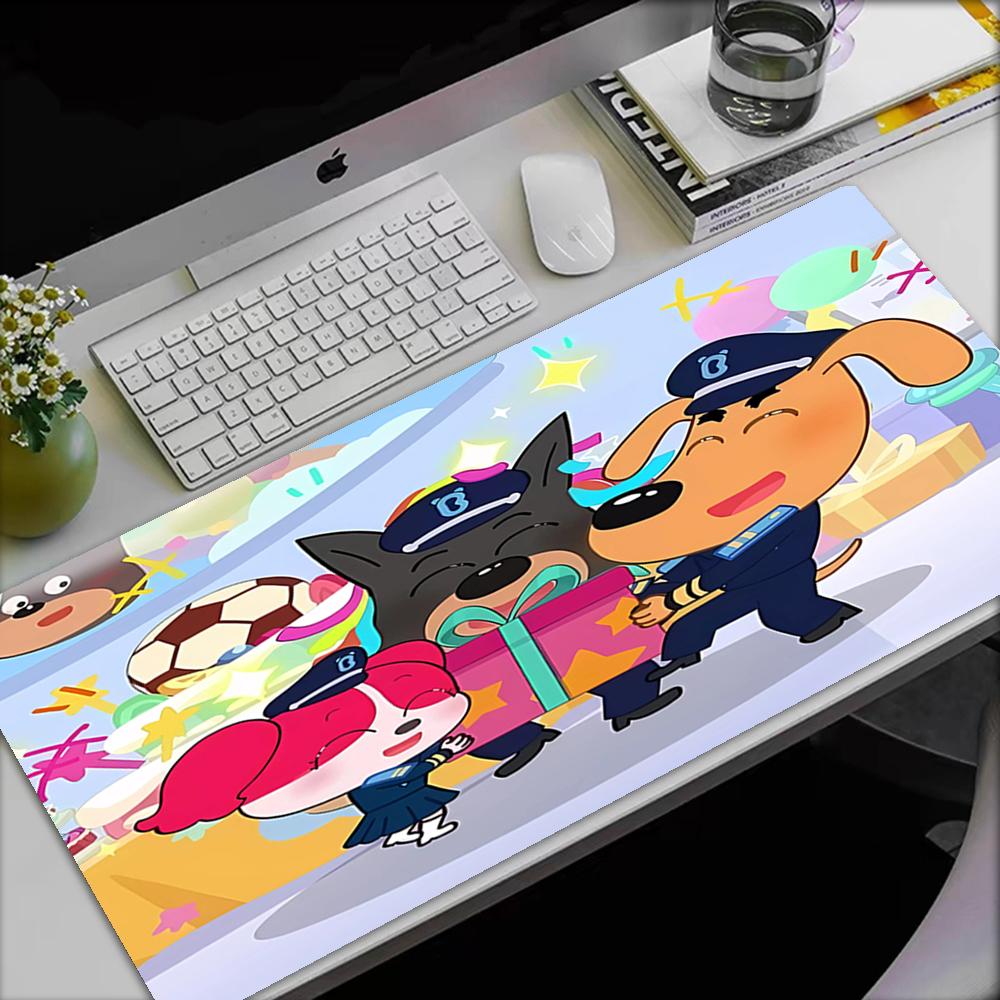 Tappetino Mouse Tema Scieriffo Labrador, Base in Gomma Antiscivolo, Multifunzionale per Ufficio e Arredamento Casa, Perfetto per la Personalizzazione dello Spazio di Lavoro.