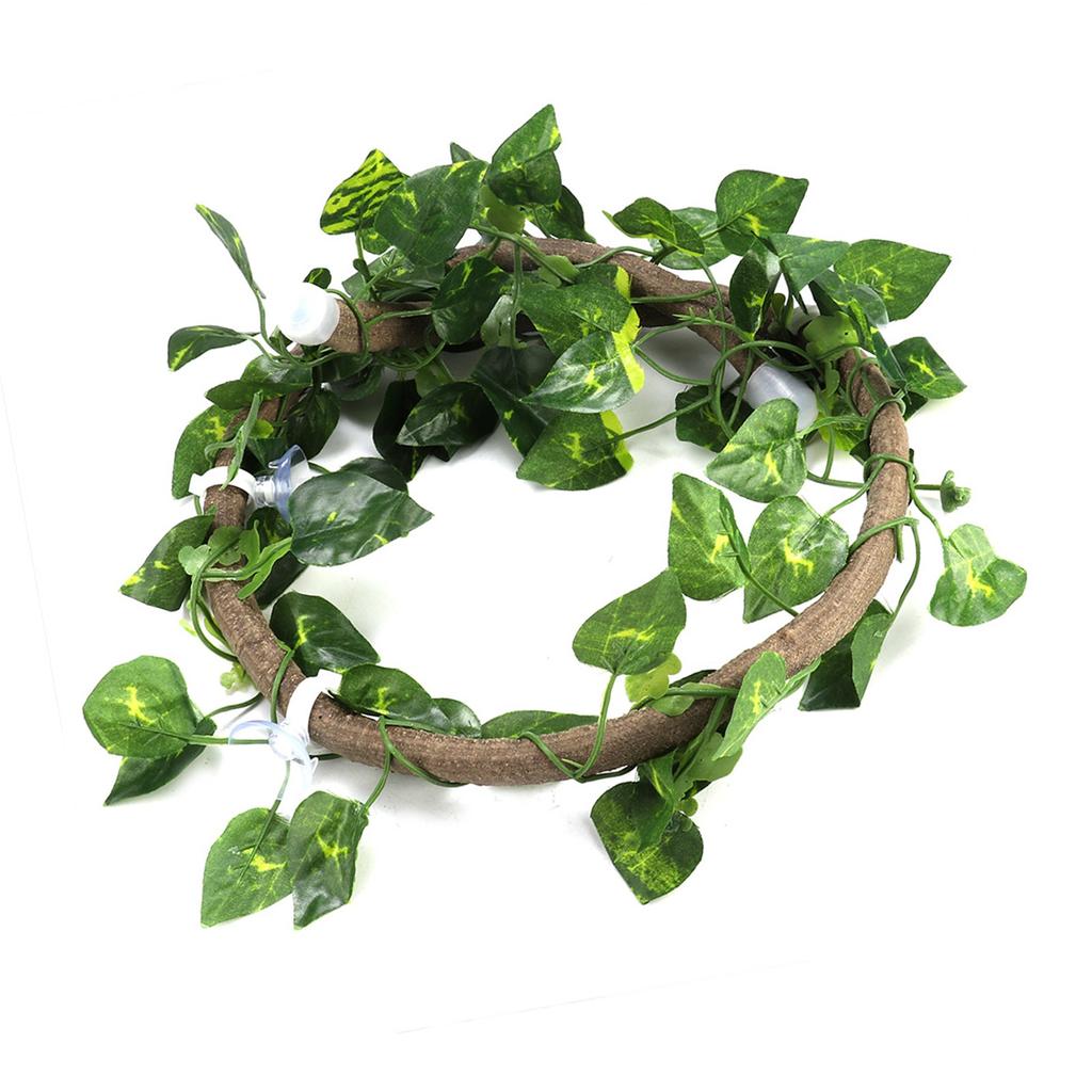 Reptil Klättergren Flexibel Djungel 3.28ft Rattan 1st Vinstock(3.28ft Rattan+Scindapsusblad)