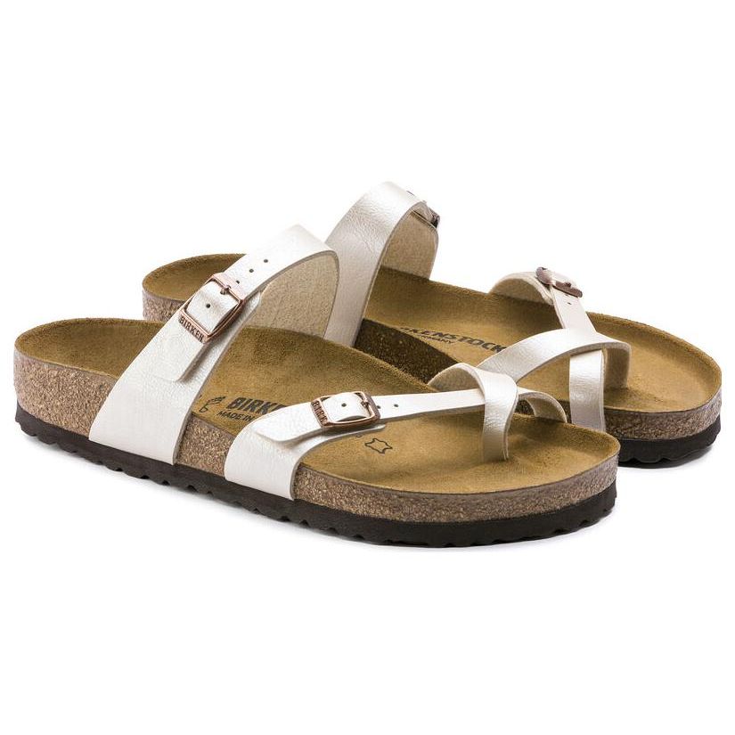 Birkenstock Soft Comfortable Flat Versatile Open-Toe Breathable Slide Sandals Women sandals Pearl-White 0071661