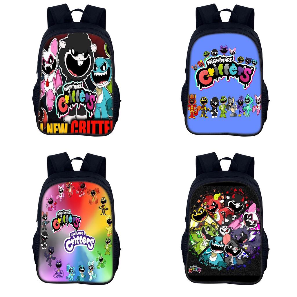 Nightmare Critters Cute And Playful Dual Shoulder Backpack For Students Ages 3 To 4