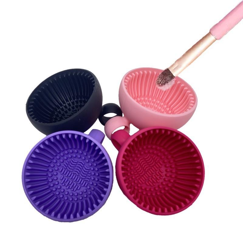 1Pcs Premium Silicone Scrubber & Non-Slip Bowl Quick Clean Makeup Brush Cleaning Bowl Effortless Deep Cleaning For All Facial