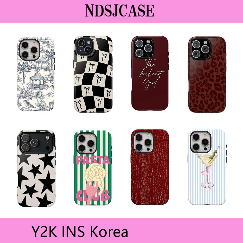 Luxury Clmj Fashion Red Leather Print Pattern Phone Case for iPhone 17 16 15 14 13 12 11 X Air Pro Max Plus Double-layer Cover