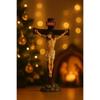 UNIq INRI Jesus Statue Kruzifix | Weihnachtsgebet & Xmas Deko Ausstellungsstück | Spirituelles Gott Idol für Auto Armaturenbrett, Haus Kirche & Büro Schreibtisch |