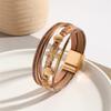 Chic Starfish Bracelet Soft Faux Leather Multi-Layer Wrist Bangle Hand Jewelry For Casual To Formal Occasion
