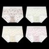 Fenteng Women's High-Waisted Lace Antibacterial Silk Crotch Briefs 4-Pack