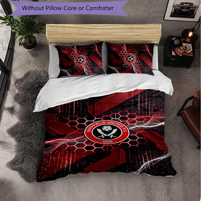 Set Biancheria da Letto Sheffield United Football 3 Pezzi Morbido Set Copripiumino con Federe Set Decorazione Camera da Letto per la Casa