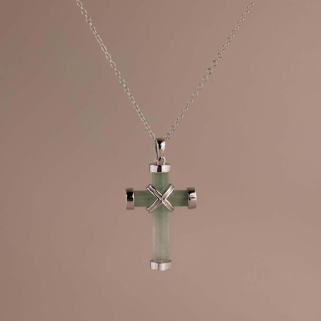 Heart Shaped Cross Pendant Necklace With Pearl Chain For Fashionable Women And Men