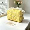 Ins Fresh Red Cherry Quilted Cosmetic Bag Fashion Small Large Toiletry Makeup Storage Bag Cute Lipstick Sanitary Napkin Case