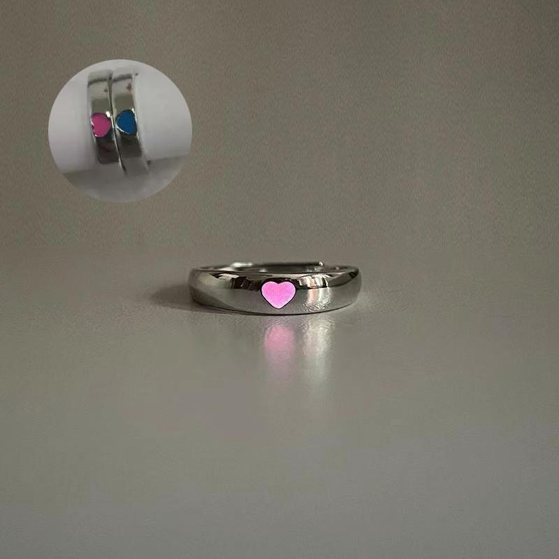 Japanese-Korean Elemexsu Luminous Adjustable Couple Rings