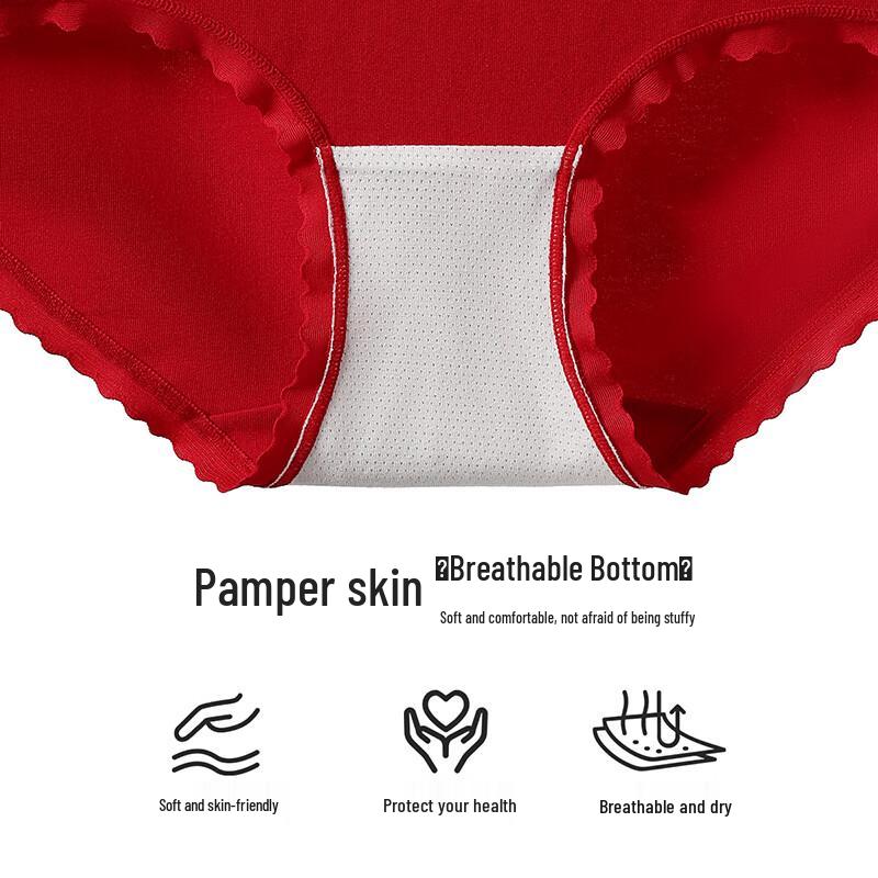 Fenteng Women's High-Waist Cloud Cotton Briefs 3-Pack