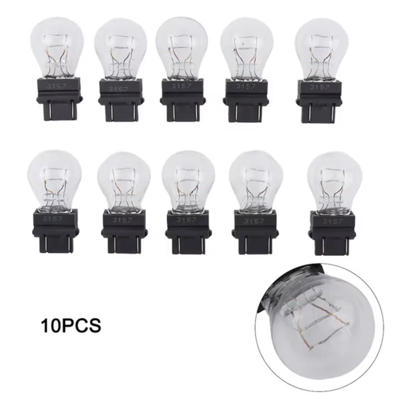10 Pcs 3157 Brake Light Bulbs 3057 3155 3357 3547 4157 External Turn Signal Bulb Halogen Lamp Brake Light Amber White Tail LightTurn Signal 2