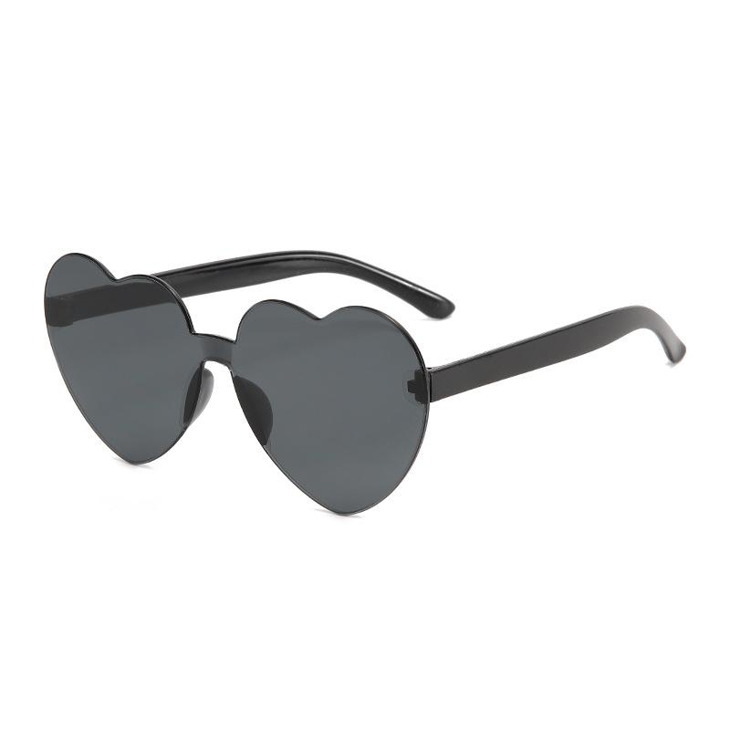 Heart-Shaped Sunglasses Kids Girl Boy Jelly Colored Love Sunglasses Children Pc Lens For Summer Beach Outdoor Activities