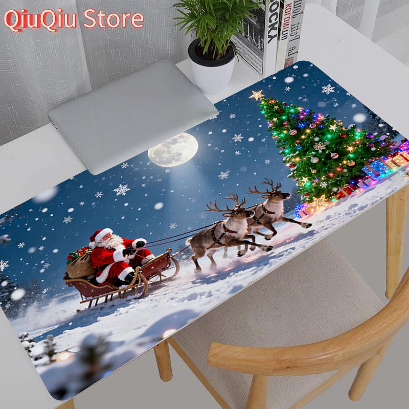 Merry Christmas Mouse Pad Lockedge Large Gaming Accessories Computer Gamer Keyboard Mouse Mat Desk Mousepad For Christmas Gifts