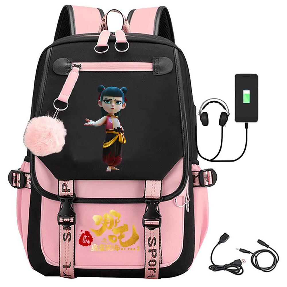 

New Nezha s Devil s Child Noisy Sea Animation Large Capacity Backpack Travel Bag Computer Bag Student Leisure Backpack School Bag