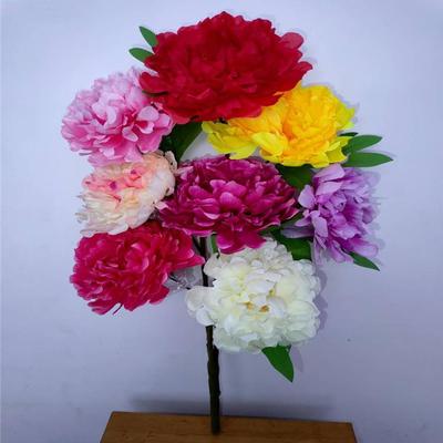 Peony Silk Flower Bouquet, 8 Heads - Artificial Decor for Living Room & Wedding, Free Shipping