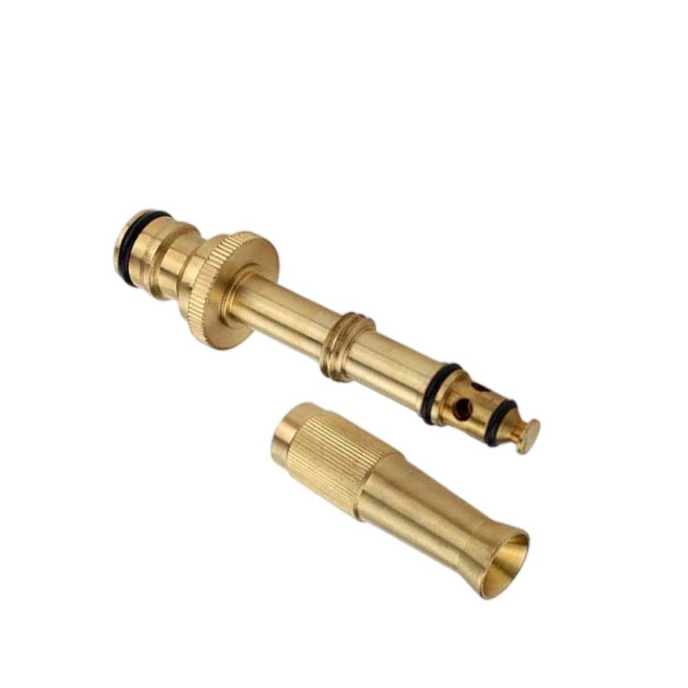 1pc Brass Hose Nozzle Adjustable Twist Hose Nozzle Jet Sweeper Nozzle Garden Sprayer Brass Hose Nozzle For Watering Cleaning