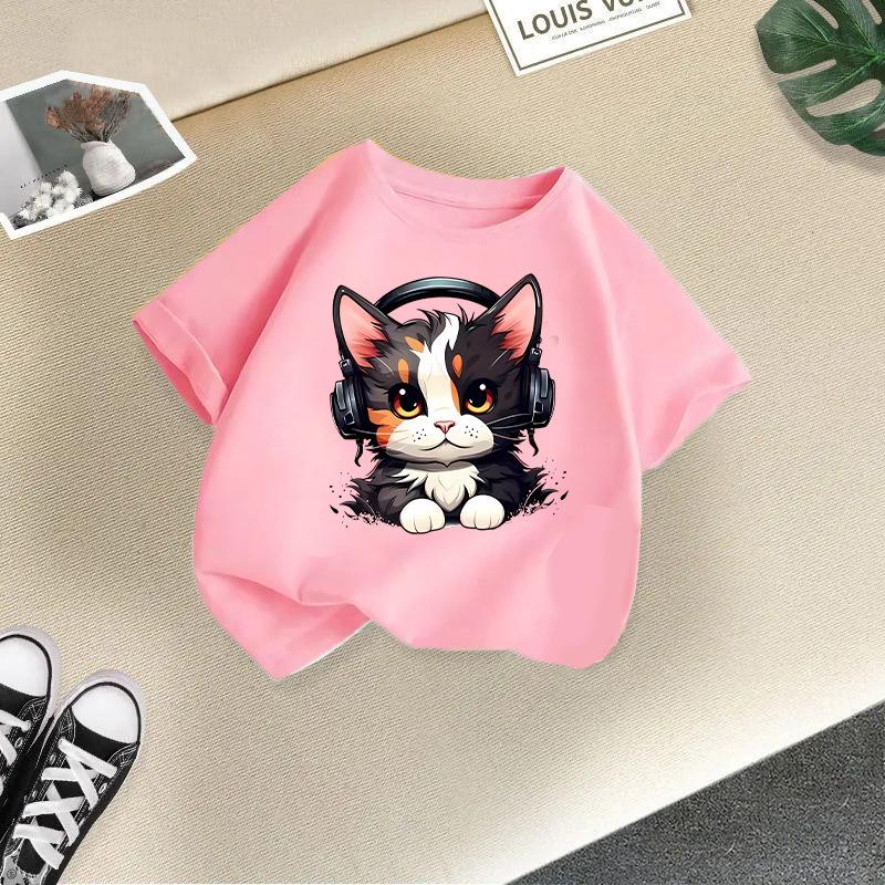 Kid T Shirt 2-13Y Fashion Printed T-shirt Round-neck Short-sleeve T-shirt Kids 100% Cotton Clothes