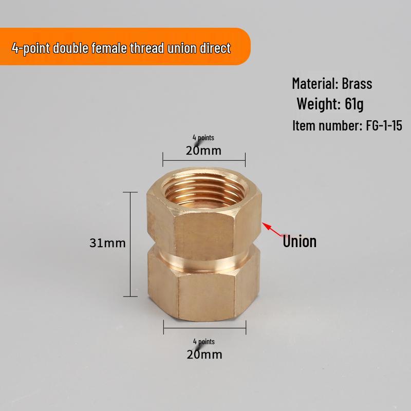 4-Point Dual Male Thread Antique Copper Pipe Extension Connector with Double Female Connection.