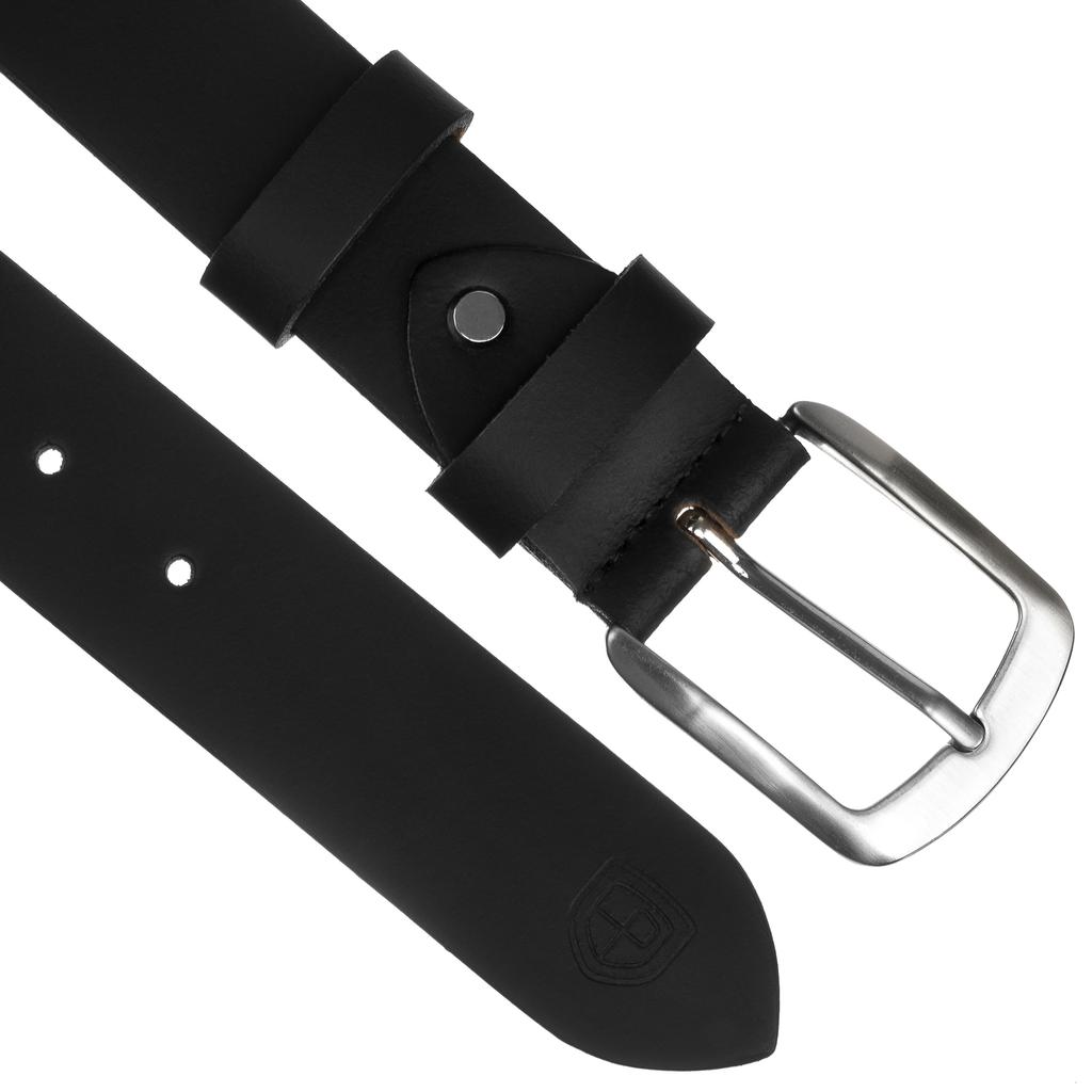 Wide Leather Belt PTN LTP-SMO-125-9845 Black