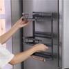 Magnetic Refrigerator Side Rack & Kitchen Paper Towel Holder with Cling Film Storage