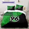 Hannover 96 Bettwäsche mit individuellem Namensmuster, Steppdecken-Set, Bettbezug, Kissenbezug, Heim-Geburtstagsgeschenk(1 Bettbezug + 2 Kissenbezüge, ohne Füllung)