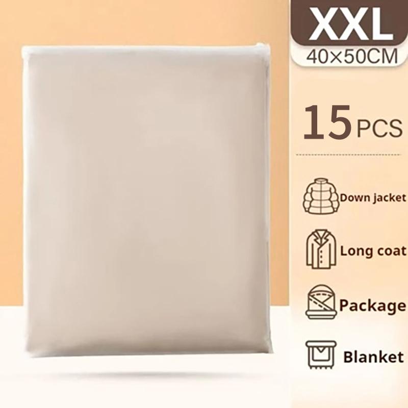 10/15Pcs Reusable Zipper Bag PE Frosted Transparency Plastic Waterproof Travel Packing For Clothes Underwear Classified