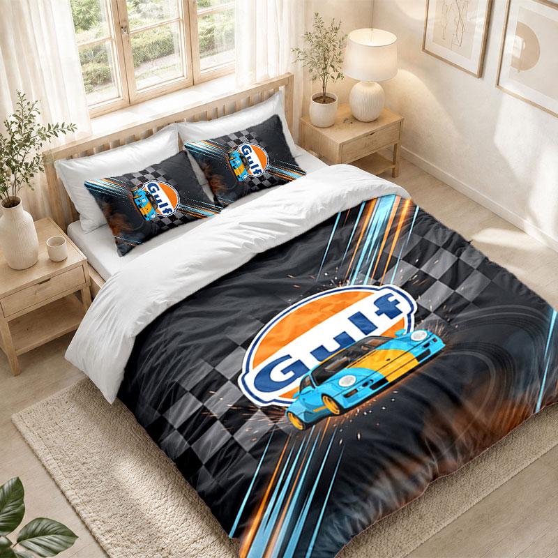 Bedding Set 1 Duvet Cover 2 Pillowcases Gulf Print Bedroom Home Decoration