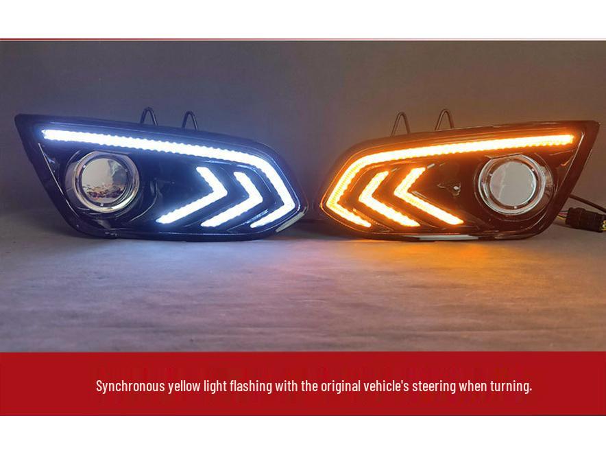 LED Daytime Running Lights & Front Fog Light Frame for 15-18 Ford Escort