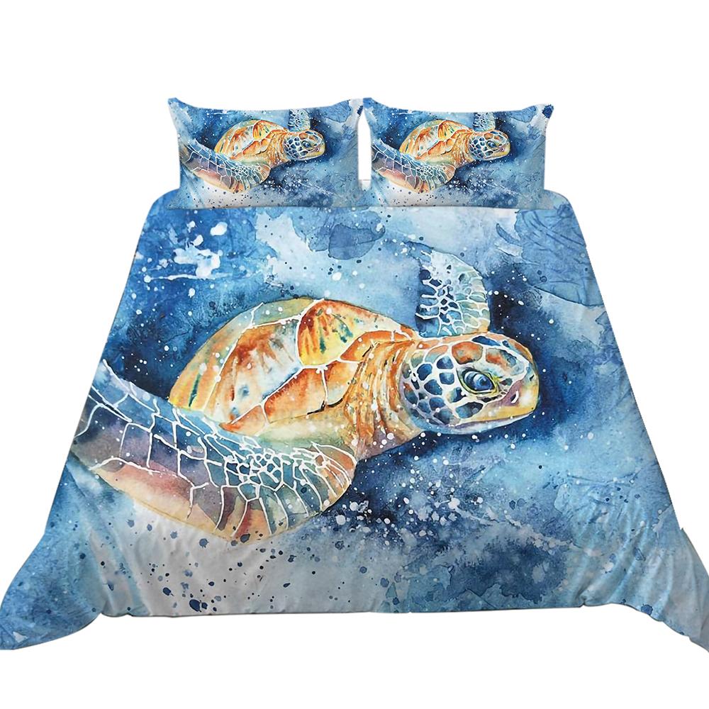 Bettwäsche-Set für Zuhause, Meerestiere, Bettbezug, Kissenbezug, Schlafzimmer-Bettwäsche-Set, EU, volle Größe, Einzel-/Doppelbett, Heimdekoration