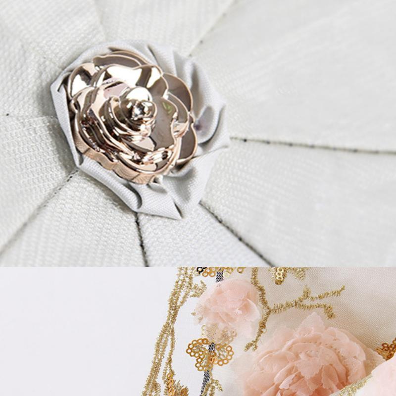 Lace Up Květinový deštník pro ženy Letní slunečník skládací Sluneční zahrada Uv deštník Přenosný Lady Krásná pláž Paraplu Rain Gear