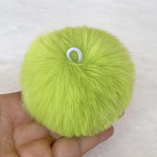 Faux Fur Pom Pom Fluffy Ball with Elastic Loop Cute Plush Ball Bag Charm for Craft Projects Hat Accessories