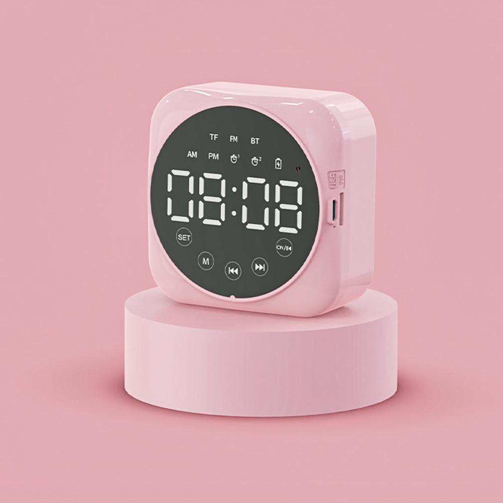 Sveglia Digitale Doppia Alarma Altoparlante Bluetooth Radio FM Lettore Schede TF Cassa Audio Specchio Display LED Sveglia Mini Volume Alto Supporto per Telefono