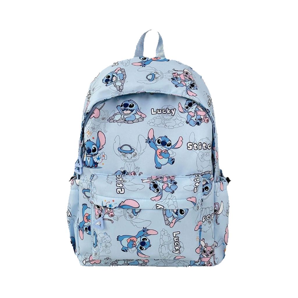 Schoolbag New Student Backpack Stitch Printed School Bag Trendy Backpack Large Capacity Lightweight Student Leisure Bag